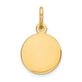 thumbnail image 1 of Collier Pendentif Disque Gravable Circulaire en Or Jaune 14k, Breloque Ronde Unie, 1 of 6