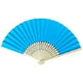 thumbnail image 3 of Abanico Mano Plegable Bolsillo Papel Bambú DIY para Fiesta Boda (lago) Azul, 3 of 5