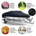 thumbnail image 4 of Waterproof Boat Cover with 2 Air Vent Marine, Fits V-Hull, Fishing Boat, Tri-Hull, Bass Boats, Pro-Style Cover (1-13ft/14-16ft/17-19ft/20-22ft, Black), 4 of 10