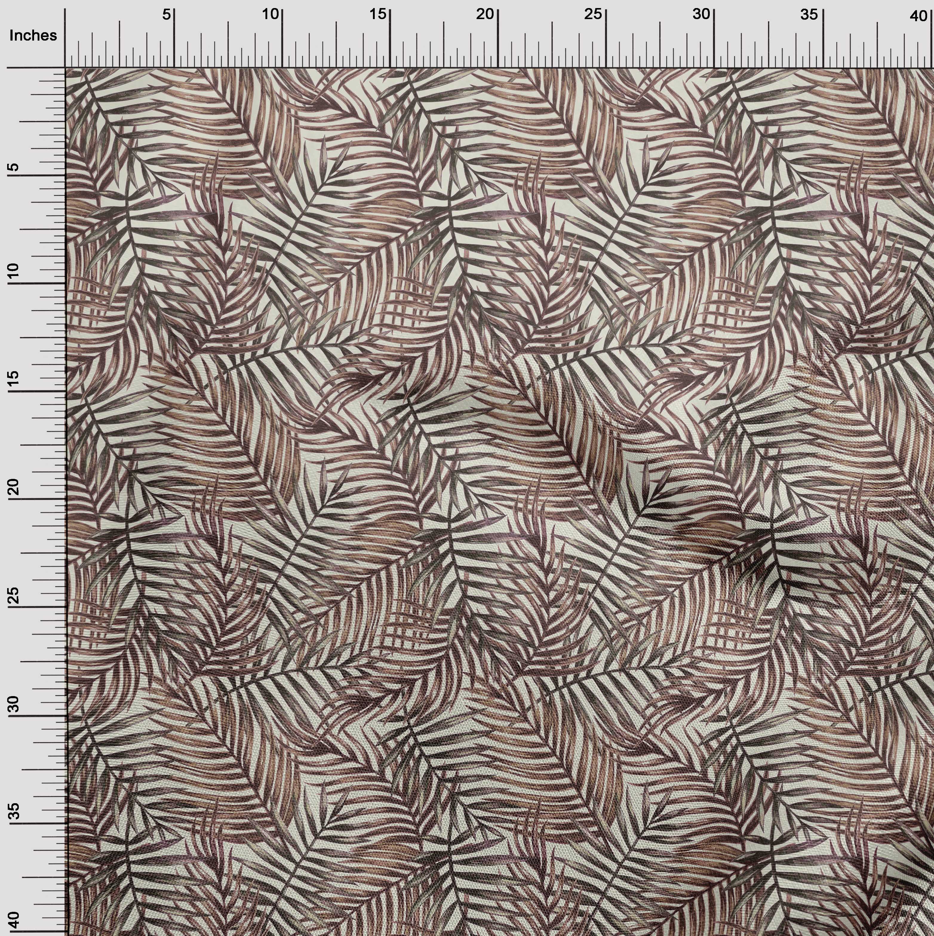 oneOone Cotton Flex Beige Fabric Leaves Quilting Supplies Print Sewing Fabric By The Yard 40 Inch Wide