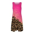 thumbnail image 4 of SMihono Robe Maxi Bohème d'Été pour Femmes Grande Taille Décontractée Imprimée Col Rond Manches Courtes Ample Longueur Genou Robe de Plage, 4 of 5