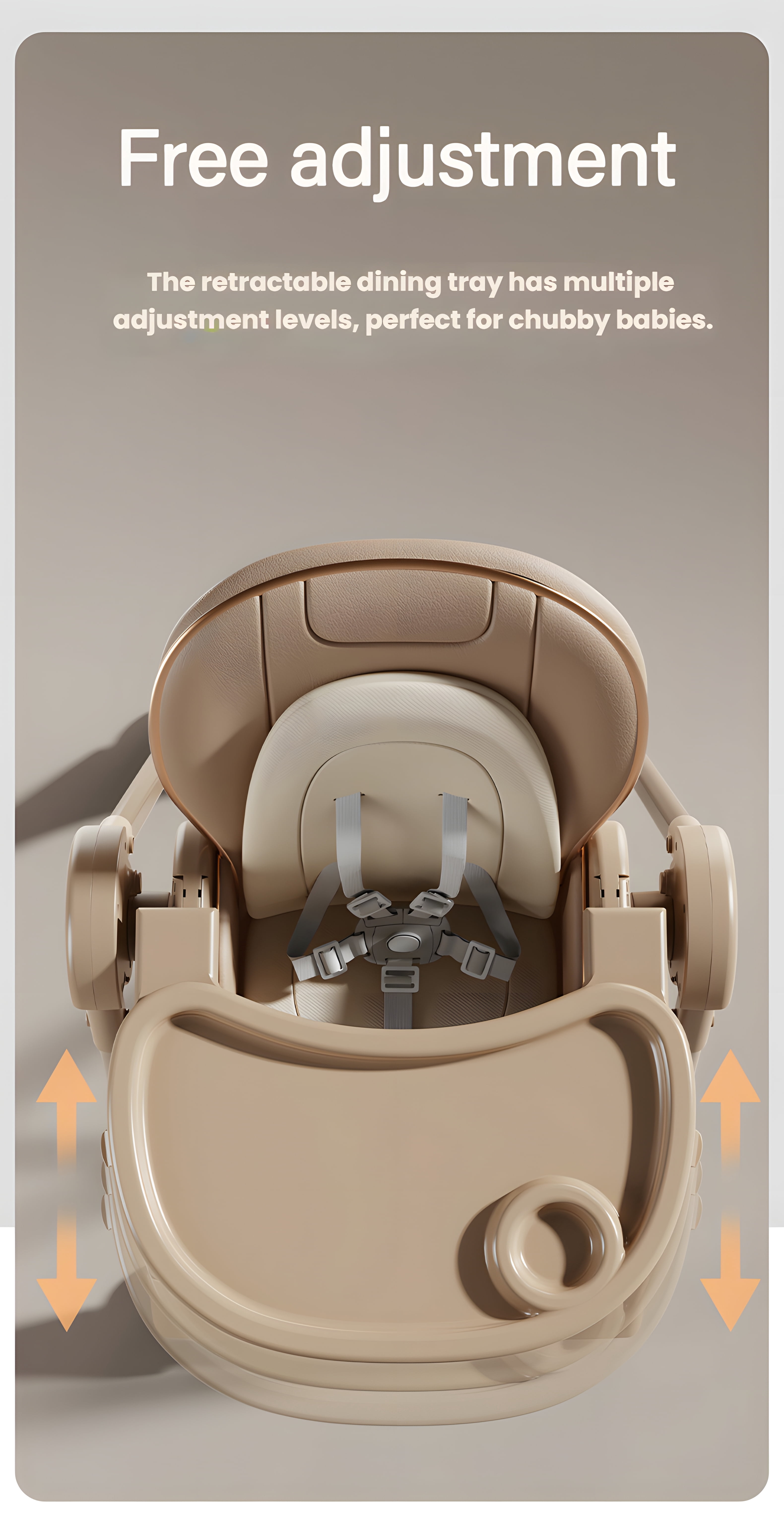EaseBaby 2-in-1 Baby High Chair,Toddler Eating Chair & Swing Combo with Adjustable Dining Tray for Infant,Unisex,GRAY