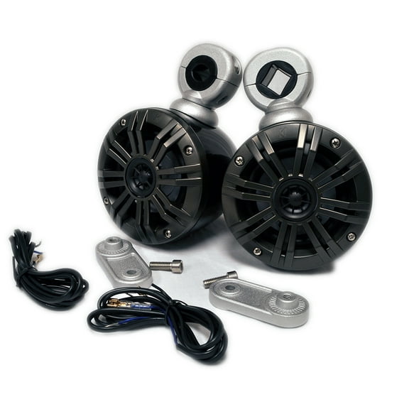 Kicker Black Mini Wake Tower Marine Enclosures loaded with Kicker 4" KM speakers. (2 ohm)