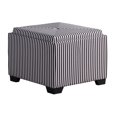 thumbnail image 1 of ORE International Pouf de Rangement en Polyuréthane de 17,5 Po de Hauteur en Noir/blanc, 1 of 6