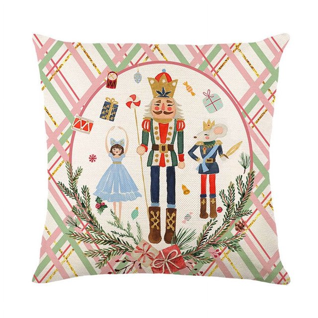 Fundas de almohada navideñas de 18 x 18 pulgadas, juego de 4, fundas de almohada para fiestas navideñas, funda de cojín para decoración de vacaciones de invierno.