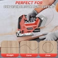 thumbnail image 2 of Cordless Jig Saw for Milwaukee 18V Battery, 6 Speed Variable ​​Up to 2800RPM, LED Light, 45° Bevel Cuts, 3 Orbital Motions, with Jig Saw Blade for Straight/Curve/Circle Cutting(Battery Not Include), 2 of 8