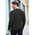 thumbnail image 5 of COOFANDY Mens Sweater Crew Neck Cable Knit Sweater Long Sleeve Casual Twist Textured Pullover Sweaters, 5 of 7