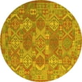 thumbnail image 1 of Ahgly Company Indoor Round Southwestern Yellow Country Area Rugs, 6' Round, 1 of 4