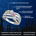 thumbnail image 2 of Gem Stone King 925 Silver and 10K Yellow Gold Moissanite and Pink Lab Grown Diamond Engagement Ring for Women | 0.86 Cttw | Round 4MM | Birthstone | Size 8, 2 of 6
