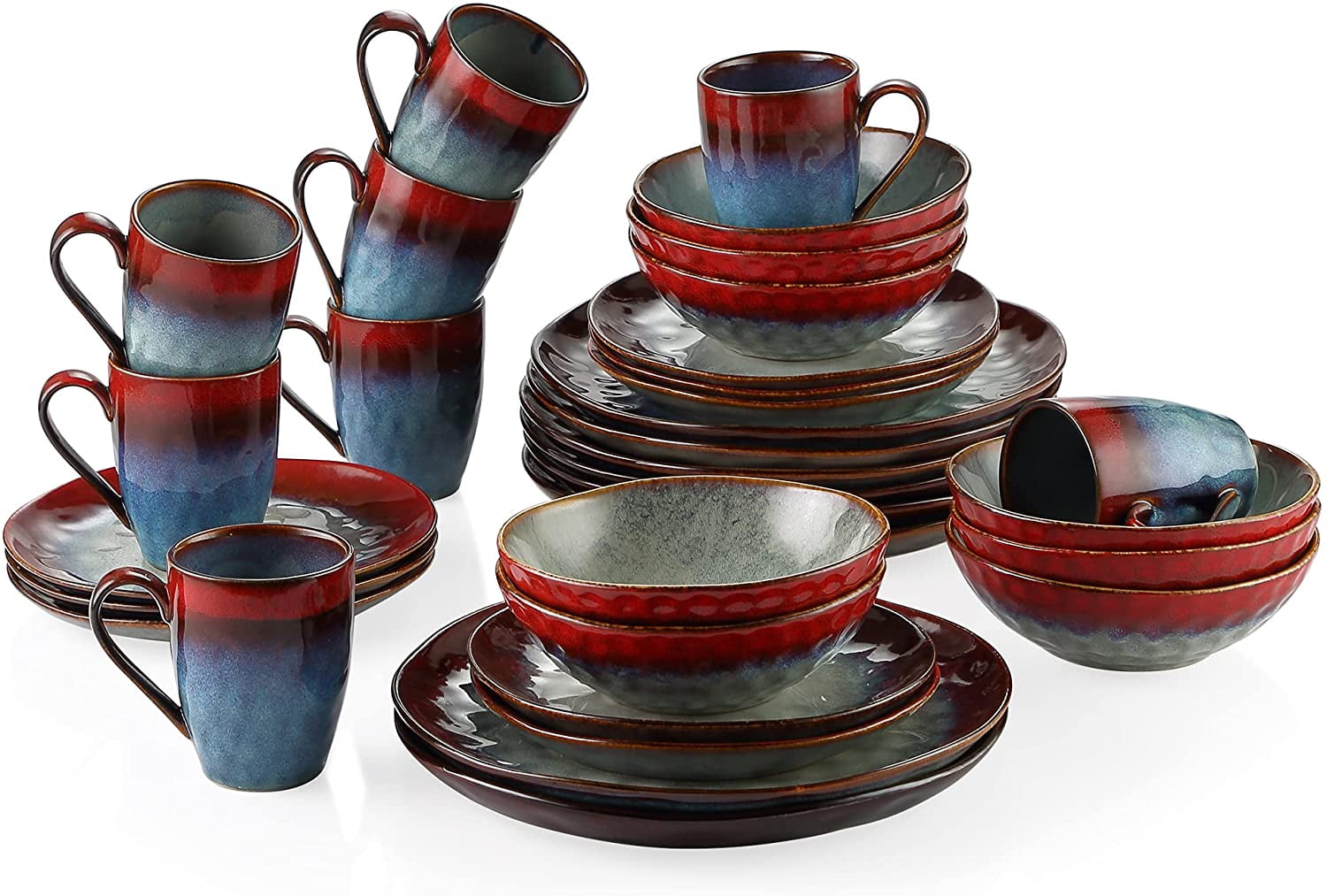 vancasso Starry 23-Piece Dinnerware Set Glazed Stoneware Dinner Plate Bowl Dish 