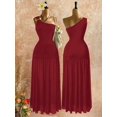 thumbnail image 2 of Womens Red One Shoulder Maxi Dress With Metal Buckle Detail And Mesh Hem, 2 of 8
