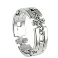 thumbnail image 4 of Sterling Silver Women's Sideways Cross White CZ Ring Wholesale Band 925 Jewelry Female Size 11, 4 of 4
