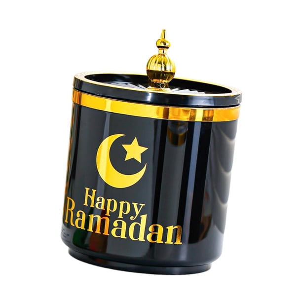 Tarro de dulces de Ramadán, caja contenedora para aperitivos Eid Mubarak, organización de despensa reutilizable, tarro para servir dulces a prueba de polvo, contenedor de alimentos
