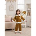 thumbnail image 5 of RUINIXCW Kids Toddler Baby Girl Boy Christmas Santa Costume Xmas Cosplay Outfit Long Sleeve Plush Lapel Velvet Button Down Jacket Coat and Pants Set Hat, 5 of 10