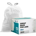 thumbnail image 1 of Bolsas De Basura Plasticplace De Ajuste Personalizado, Compatibles Con Simplehuman Code G (200 Unidades), Bolsas De Basura Con Cordón Blanco, 8 Galones/30 Litros, 17,5" X 28", 1 of 5