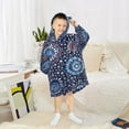 thumbnail image 6 of FORMRS Wearable Blanket Hoodie with Sleeves for Kids Cozy Flannel Sweatshirt, Blue Fireworks Pattern, 6 of 7