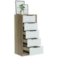 thumbnail image 6 of DEPOT E-SHOP Egeo 5 Drawer Dresser, Vertical Dresser, White / Light Oak, 6 of 7