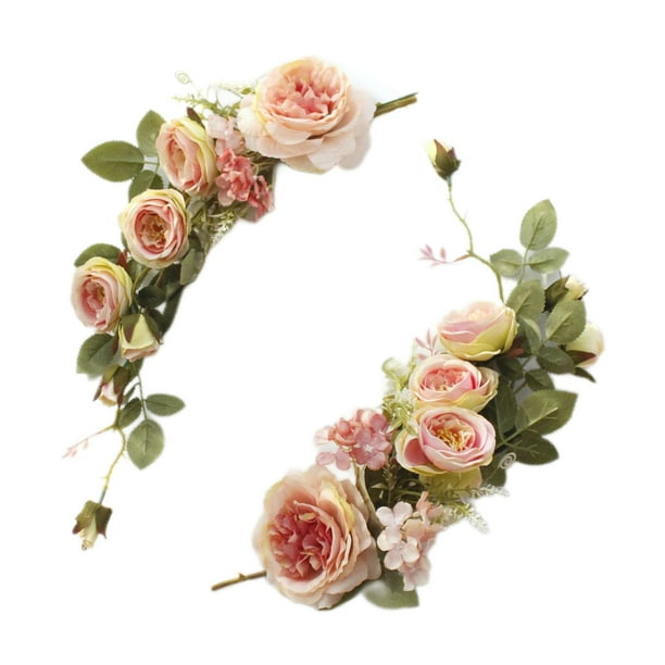 Guirnalda de flores decorativas realistas, guirnalda de flores artificiales para bodas 40cm