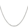 thumbnail image 3 of Auriga 925 Sterling Silver 2 mm Diamond-cut Cable Chain Necklace for Women 20", 3 of 5