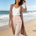 thumbnail image 5 of Gealkoca Solid Color Open Front Maxi Long Cardigan Sweater for Women Lightweight Long Sleeve Cardigan Oversized Long Coat Trendy, 5 of 8