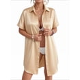 thumbnail image 2 of MOYIKO Swimsuit Coverup for Women Silk Stain Summer Tops Bathing Suit Cover Up Button Down Shirts Beach Outfits Dress, 2 of 7