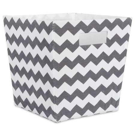 UPC: 0738215379702 | Design Imports 11 x 11 x 11 in. Chevron Polyester Trapezoid Storage Bin  Grey