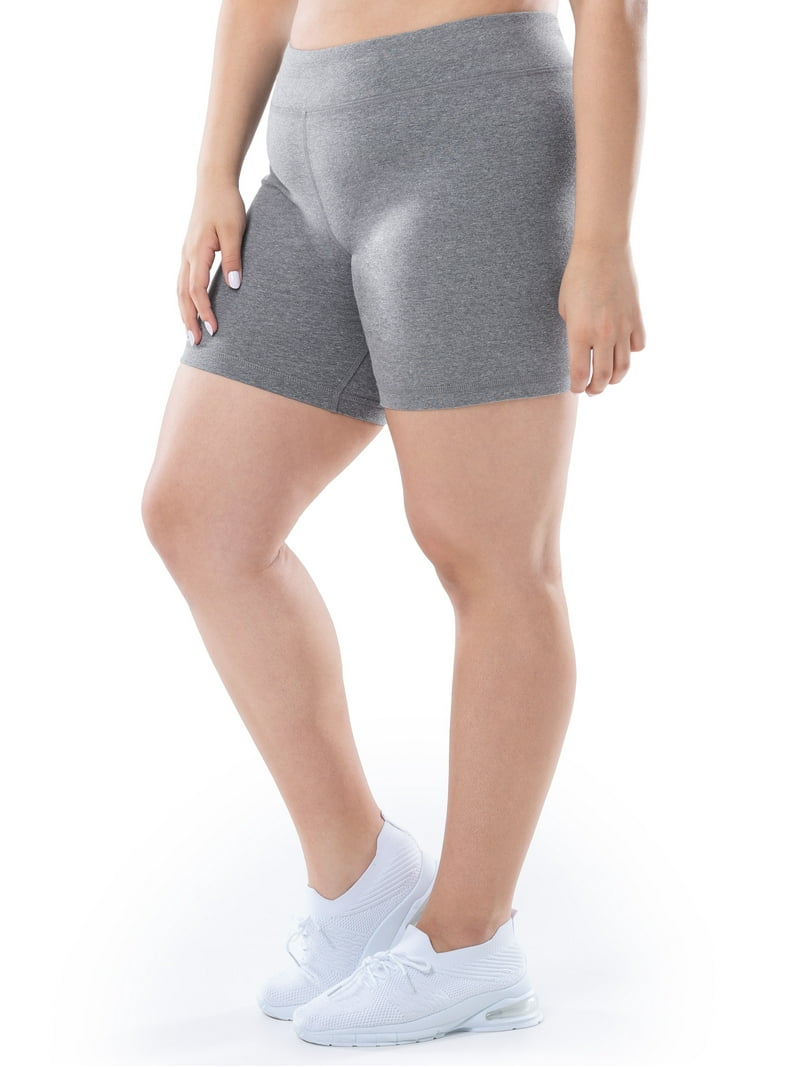 ★ DIAGONAL★ STRETCHY BIKER SHORTS grey DA231PT11GR Athletic Works women's Plus Size Active Bike Shorts - 9