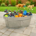 thumbnail image 6 of BREKX Home + Party Metal Dog Toy Bin Oval Stainless Steel (25QT), 6 of 7