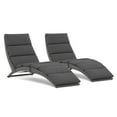 thumbnail image 3 of JOIVI Patio Chaise Lounge Chair, Outdoor Sun Lounger, PE Rattan Foldable Chaise with Removable Dark Gray Cushion, Suitable for Poolside, Garden, Balcony 2 Pack, 3 of 10