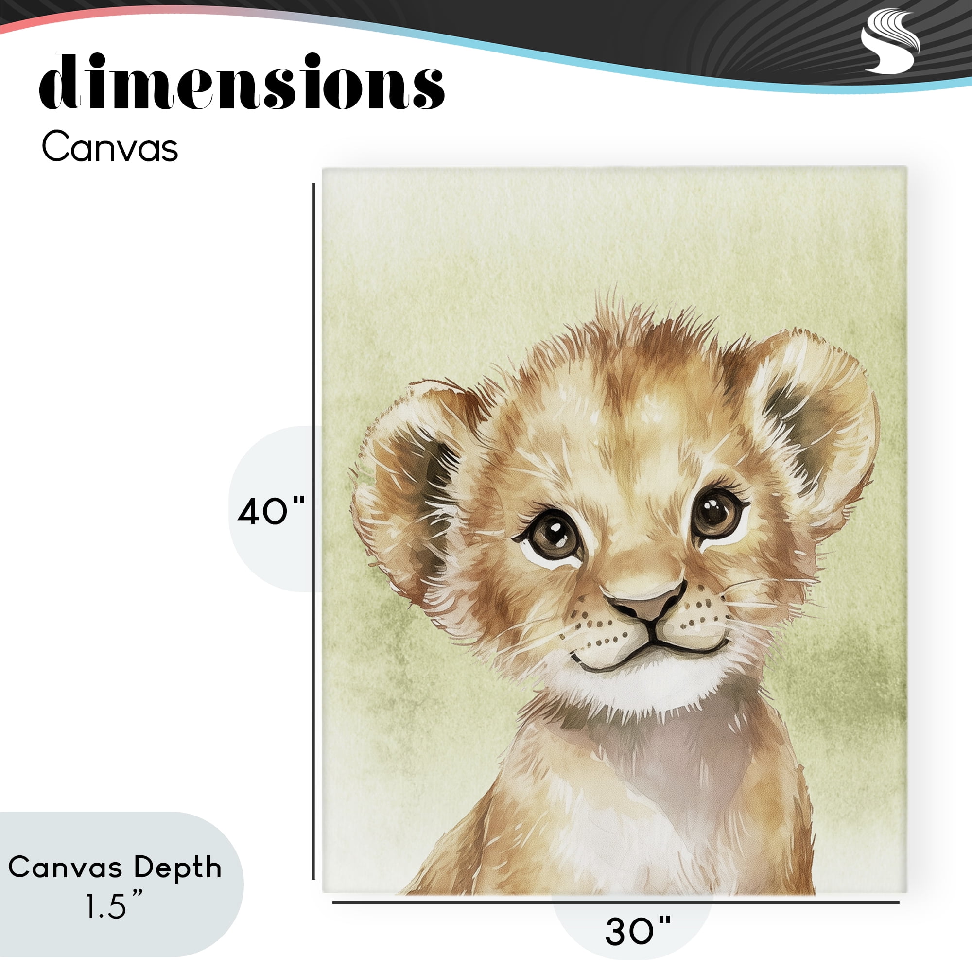 Stupell Industries Jungle Friends Baby Lion Canvas Wall Art, design by Christine Simpson Art