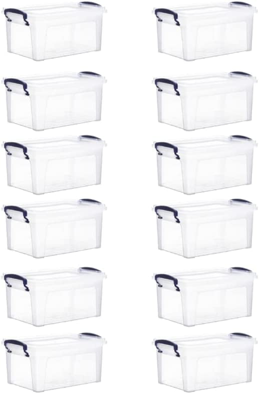 Superio Clear Storage Bins with Lids, Stackable Storage Box with