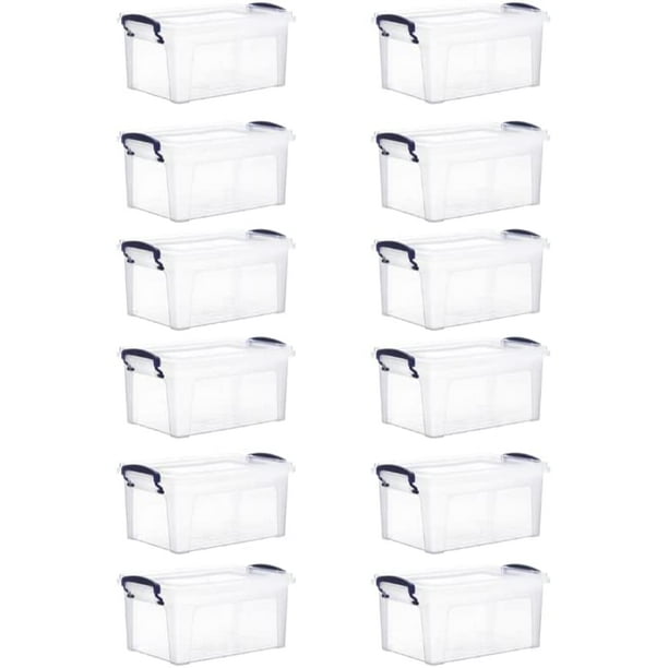 Superio Clear Storage Bins with Lids, Stackable Storage Box with