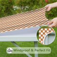 thumbnail image 6 of Orange and White Checkerboard Pattern Square Fitted Tablecloth with Elastic Edge,Square Table Cover,Washable Elastic Table Cover for Home Kitchen Party Decor 36"x36", 6 of 6