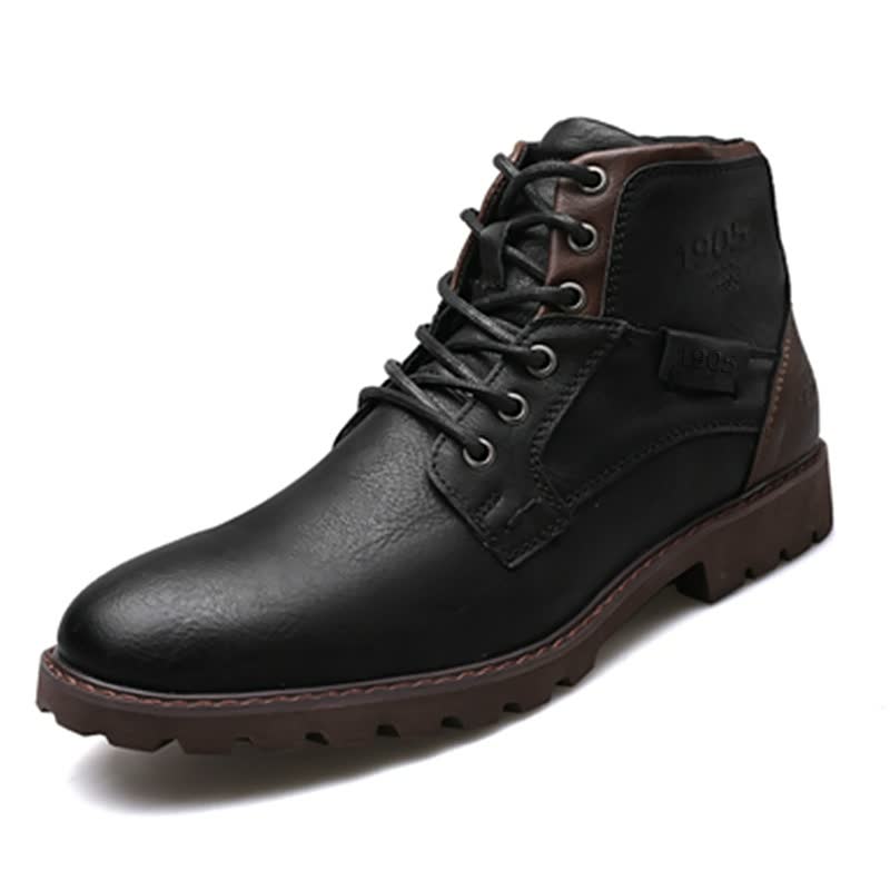 Byte Legend Genuine Leather Men's Boots Ankle Boots Plus Size High Top shoes Outdoor Work Casual Shoes Motorcycle Military Combat Boots - image 4 of 4