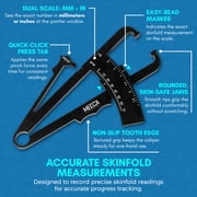 MEDca Body Fat Caliper Measuring Tape, Skinfold, Black Plastic, 1 Pack
