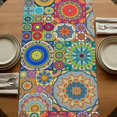 thumbnail image 5 of Table Runners 72 Inches Long Dress Scarves, Colorful Ethnic Farmhouse Kitchen Table Runner, Coffee Tablerunners, National Modern Geometric Blue Green 18x72 Inch, 5 of 9