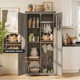 thumbnail image 5 of 72" H Farmhouse Storage Cabinet with Adjustable Shelves, Large Pantry Organize with 2 Barn Doors, Tall Freestanding Cabinet for Kitchen, Bathroom/Garage/Basement/Living/Utility Room, 5 of 8