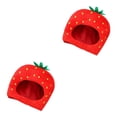 thumbnail image 2 of Injueey Soft Strawberry Hat Cosplay Headgear Photo Props for Holiday New Year Party Rojo 28x35cm 2Conjunto, 2 of 6