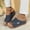 Dark Blue, variant on Wide-Strap Wedge Soft Sole Slides Non-slip Breathable Comfortable Summer Footwear Blue 36
