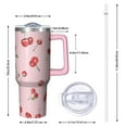 thumbnail image 3 of 1pc cherry 40oz Tumbler with Straw & Handle - Insulated Stainless Steel Cup | Holiday Gift for Man Women (Christmas, Valentine's, Birthday), 3 of 5