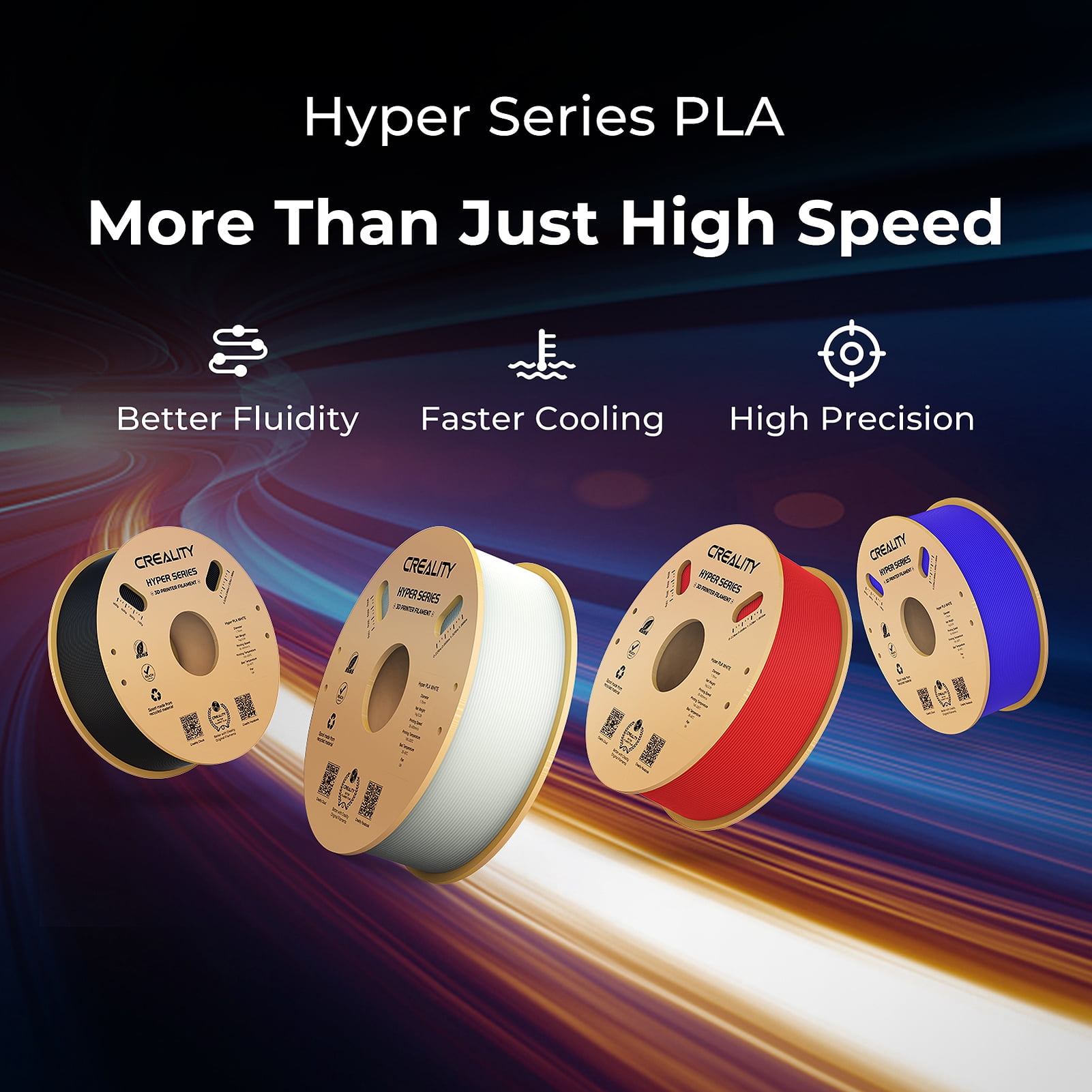 Arealer Creality Hyper PLA Filament 1.75mm High Fluidity High Speed 3D  Printing Material Stable Extrusion Spool Dimensional 1KG(2.2lb) Accuracy  +/-0.03mm Standard 1 Roll - White 