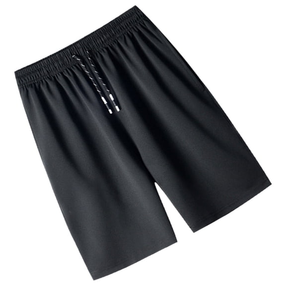 Milisten Men's Black Lightweight Polyester Shorts Quick-Dry Outdoor Activewear for Hiking Running Gym