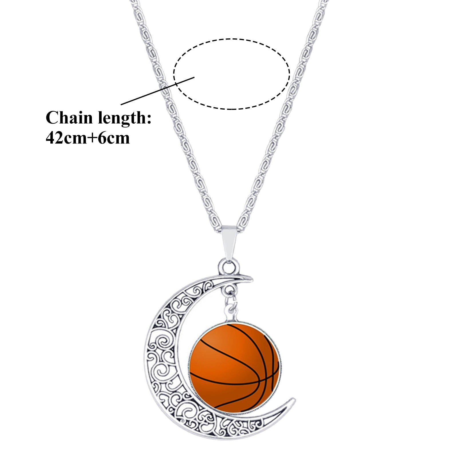 Personalized Basketball Necklace for Girl, Sterling Silver, Name or Initial  and Player Number