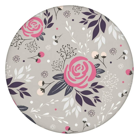 Round Fitted Tablecloth with Elastic Edges Fits 45"-52" Round Tables Pioneer Colorful Floral Waterproof Table Cover Washable Indoor and Outdoor for Party Kitchen Dinner Banquet Patio Picnic