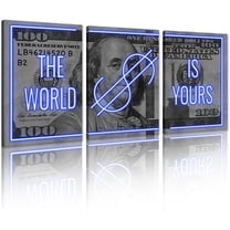 Hieng Dollar Money Canvas Wall Art Decor Vintage 100 Dollar Bill Motivational Poster Painting for Home Decor and Office Living Room Artwork Unframed