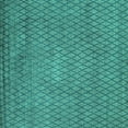 thumbnail image 1 of Ahgly Company Indoor Square Oriental Turquoise Blue Industrial Area Rugs, 6' Square, 1 of 4