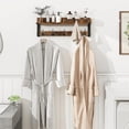 thumbnail image 6 of Coat Rack with Hooks, Wall Mount with Key and Mail Holder, 26 Inch Long Coat Hanger - Wood Entryway Shelf for Hanging Hat, Jacket, Backpack, Purse - Rustic Brown, 6 of 7