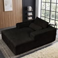 thumbnail image 5 of SEENYOO 75" Chaise Lounge Chair Indoor, Black Corduroy Cloud Sofa Bed, Oversized Boneless Sleeper Chair for Living Room, No Assembly, 5 of 8