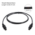 thumbnail image 2 of Unique Bargains Fiber Optic Audio Cable Digital Optic Cable 3.3FT TOS Optical Link PVC Plastic Straight for TV DVD Black, 2 of 6