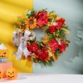 thumbnail image 3 of KOMOO Artificial Flower Wreath Geranium Sunflower Leaf Ribbon Bow-Knot Wreath Versatile Door Wall Hanging Wreaths, 3 of 9